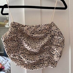 LA Hearts Cheetah Ruched Tank